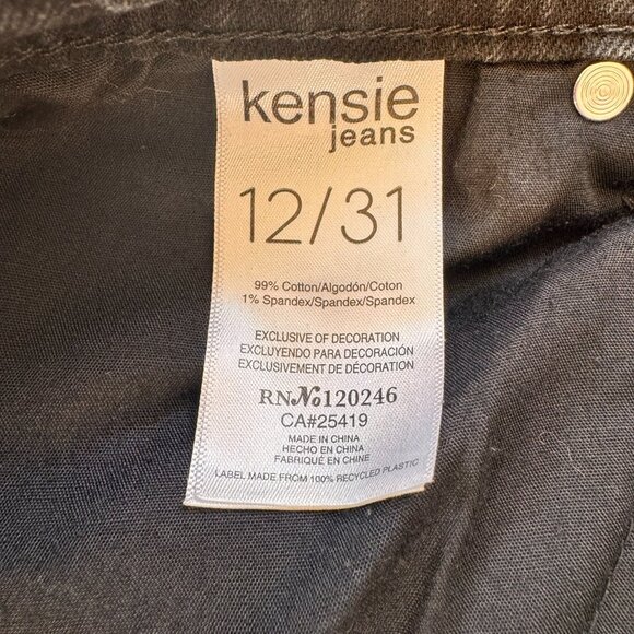 Kensie Mila High Rise Straight Jeans Black - Picture 6 of 9